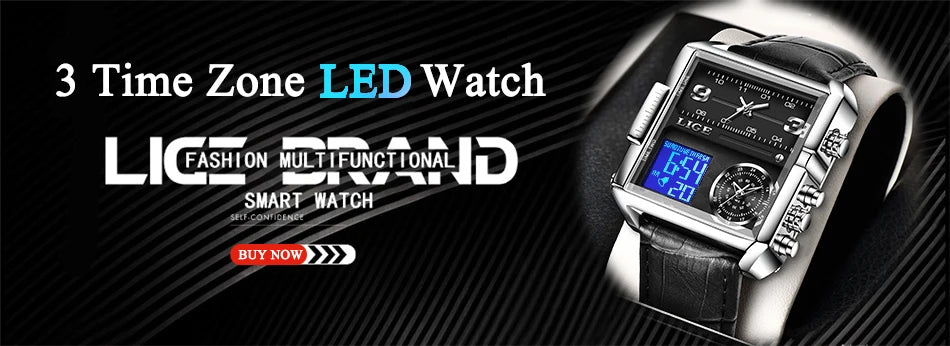 LIGE Men's Luxury Quartz Watch