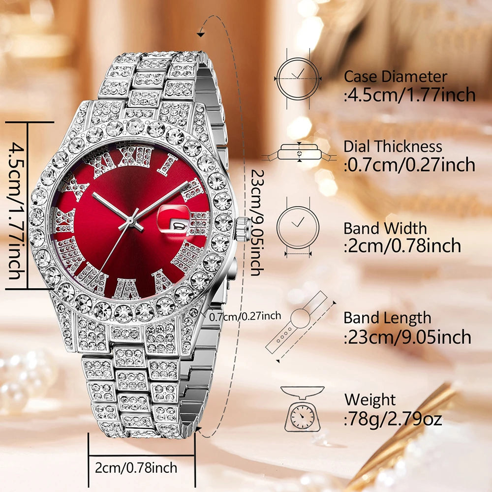 Fashion Rhinestone Wrist Watches Hip Hop Chains Gift Mother's Day Gift