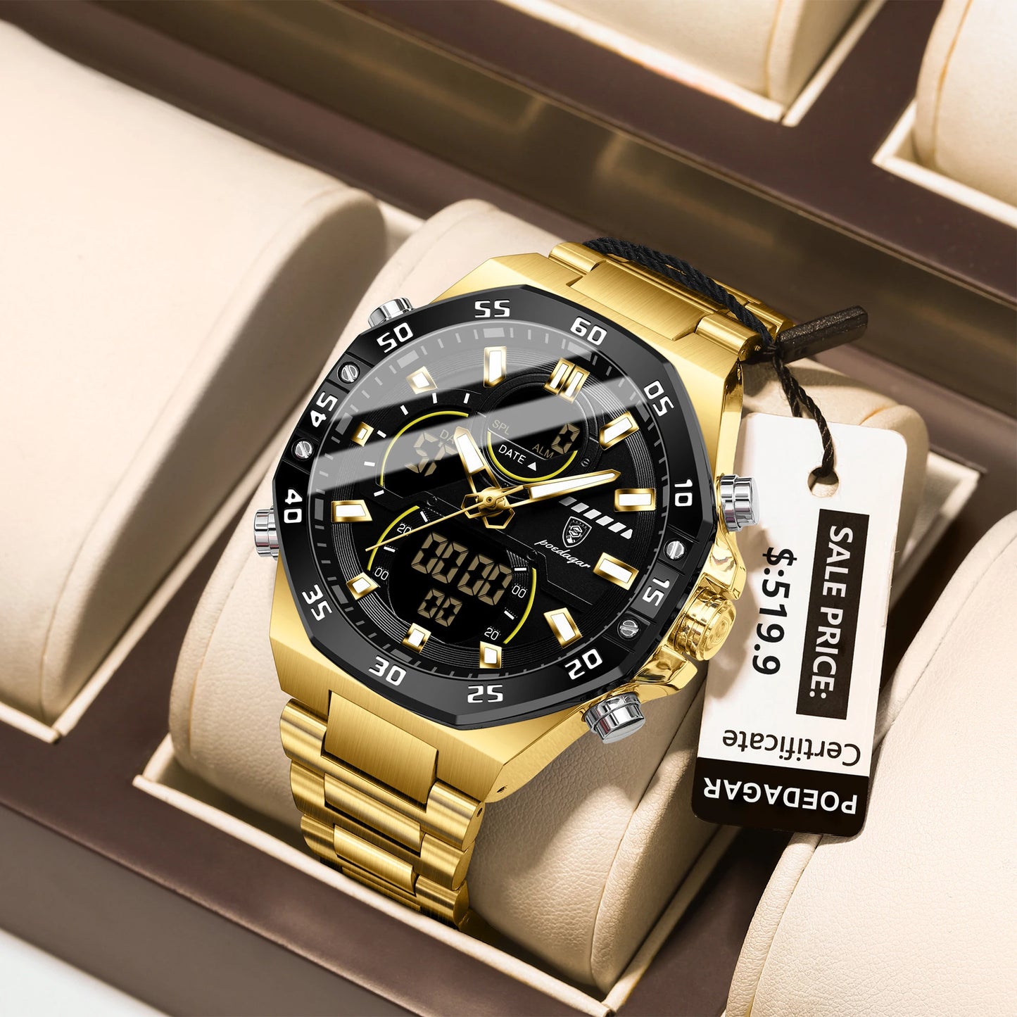 POEDAGAR Men's Watch Water Resistant