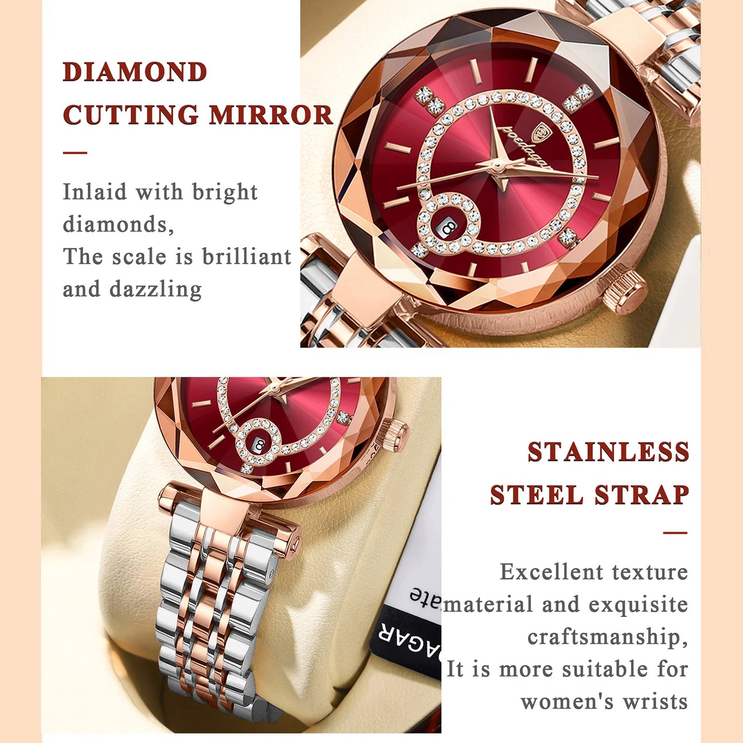 POEDAGAR Luxury Ladies High Quality Diamond Quartz Watch