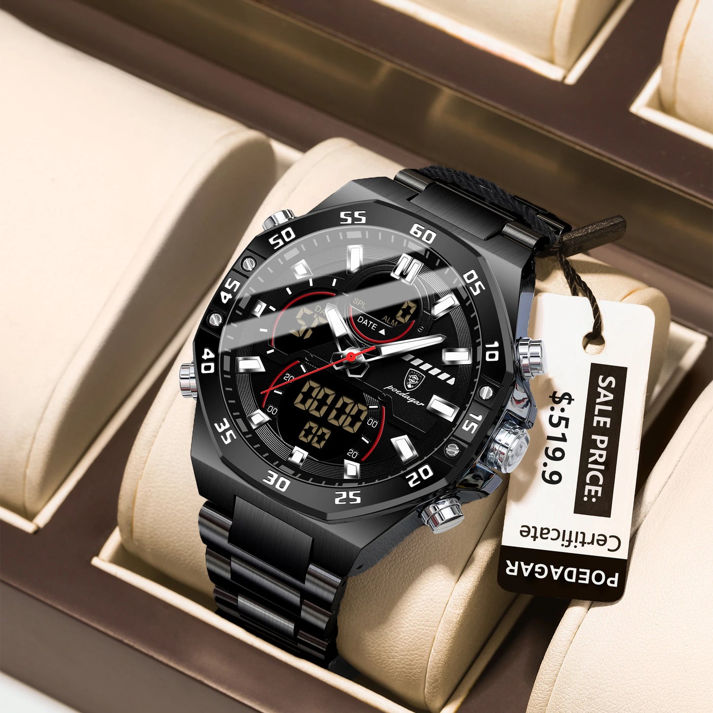 POEDAGAR Men's Watch Water Resistant