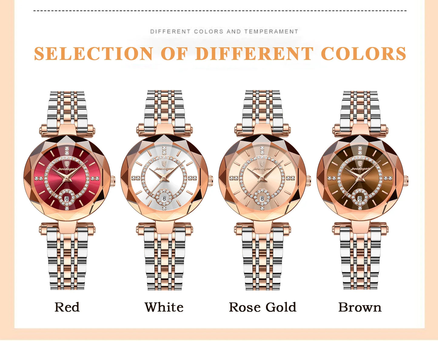 POEDAGAR Luxury Ladies High Quality Diamond Quartz Watch