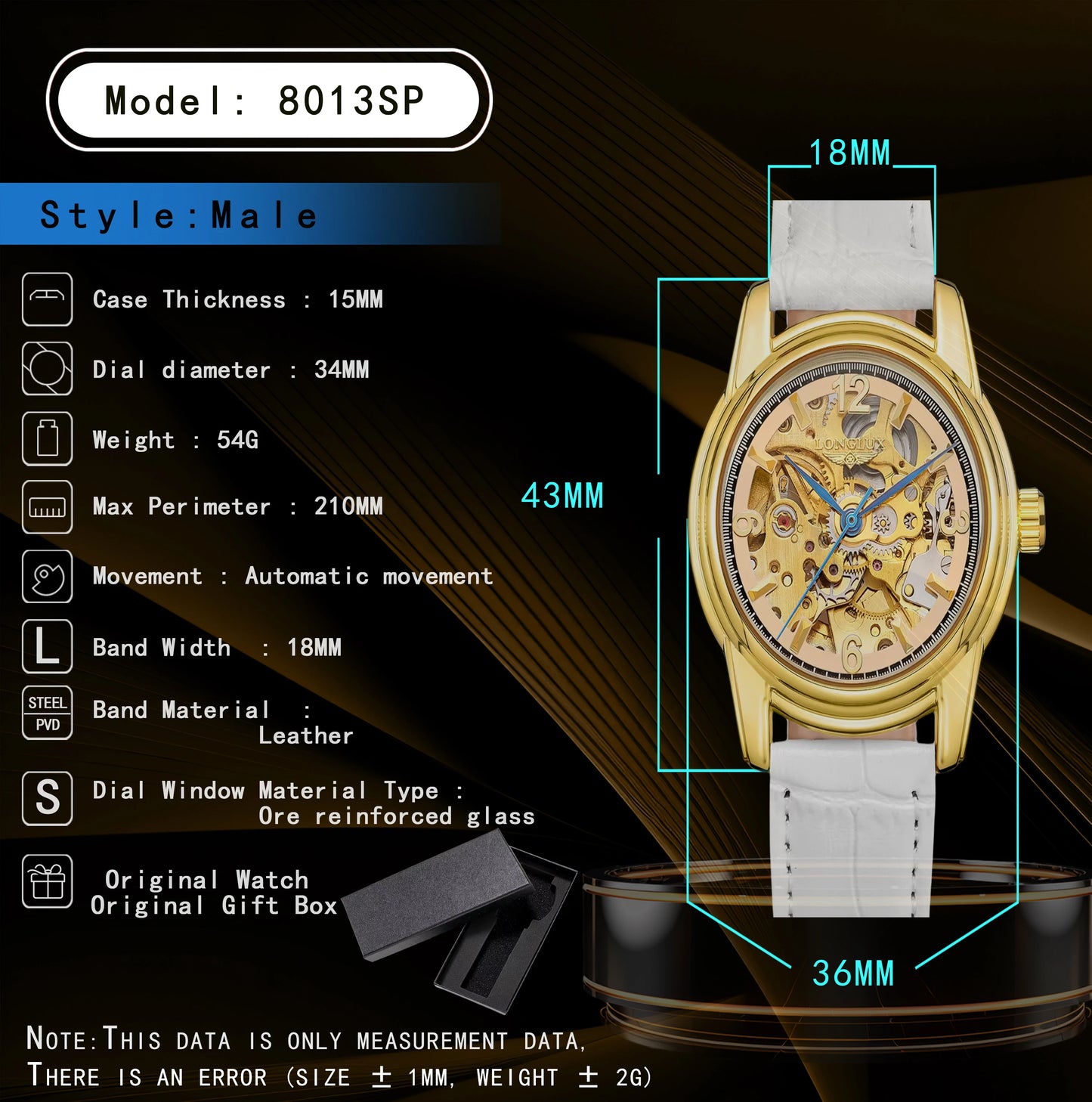 LONGLUX Automatic Watch Stylish and Modern