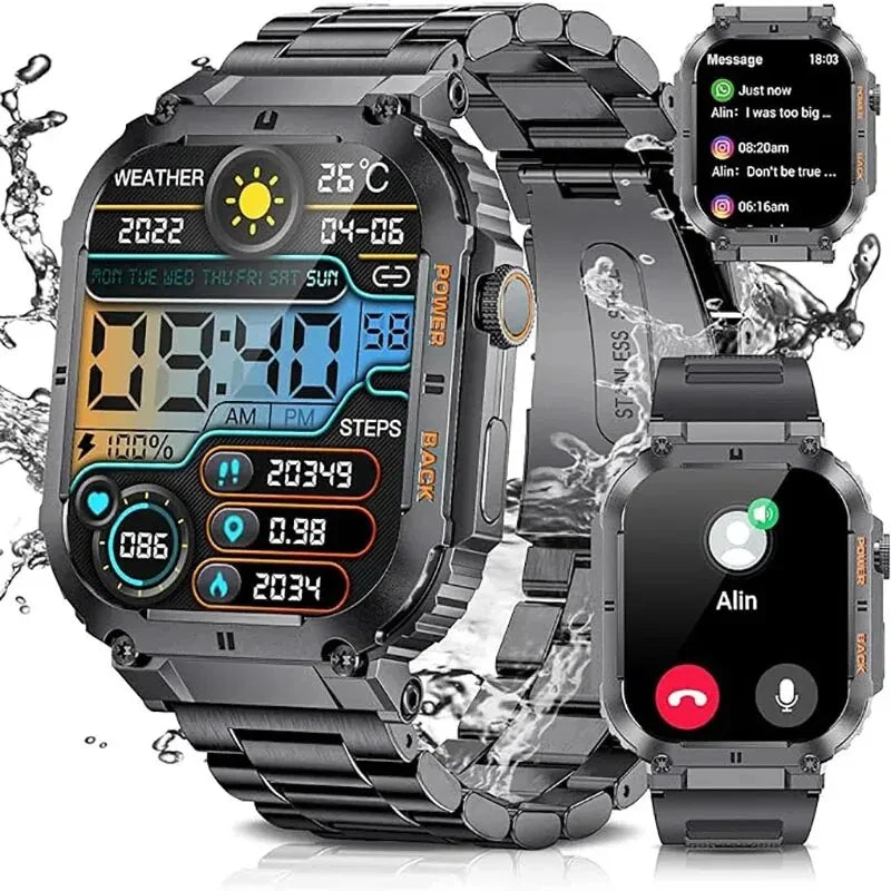 LIGE Men's Outdoor Sports Fitness Smart Watch