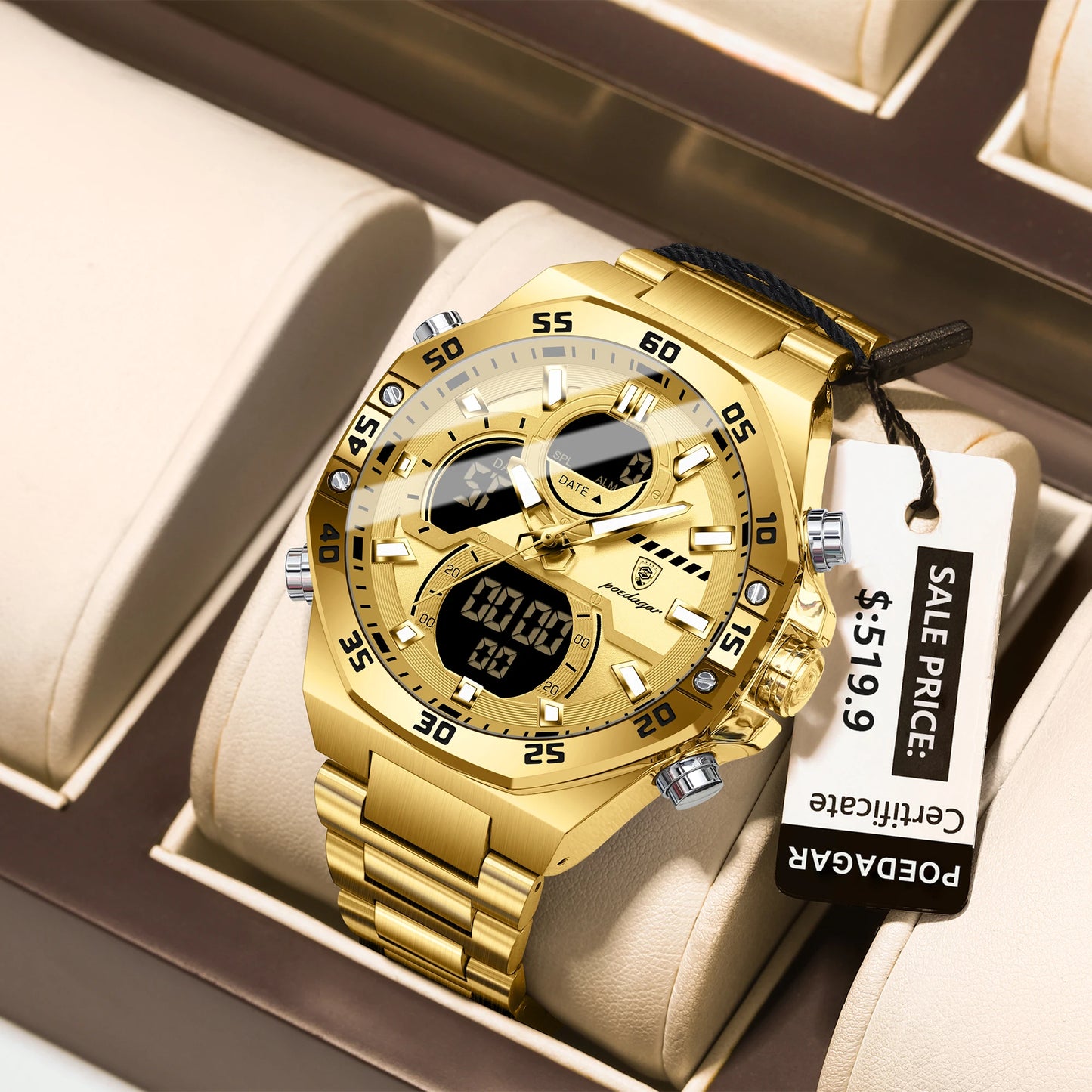 POEDAGAR Men's Watch Water Resistant