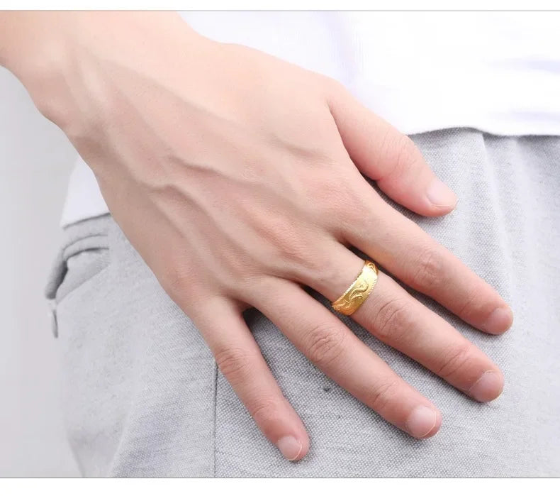 24k gold men's ring