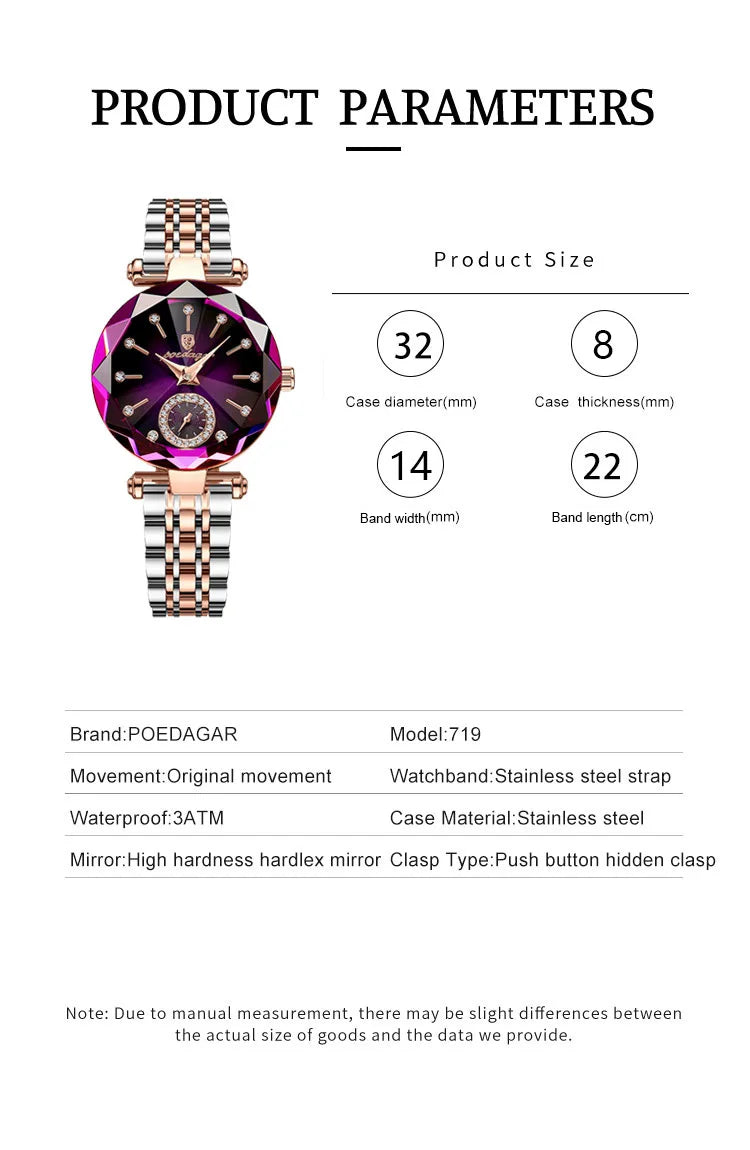 POEDAGAR Luxury Women's Diamond Watch